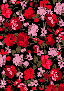 碎花 花卉图案布料 色彩绚丽