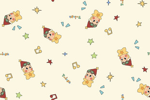 卡通小精灵图案背景