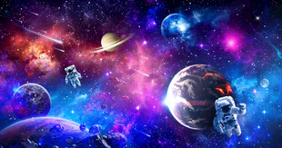 梦幻星球太空星空宇航员宇宙背景