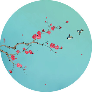 新中式花鸟梅花