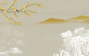 高清 简约现代山水 TIF分层