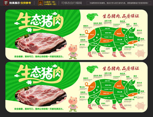 猪肉灯箱海报