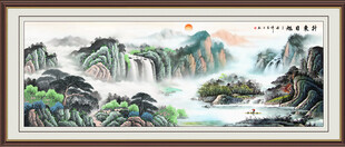 八方来财山水画