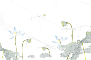 水墨荷花背景墙