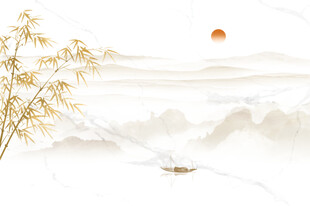 竹子山水画背景墙