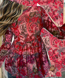 复古印花女童连衣裙