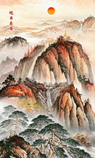 江山如画泰山玄关画