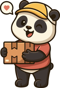 熊猫快递员快乐送包裹