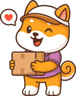 可爱柴犬快递员形象