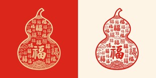 双福葫芦图案设计素材