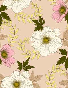 花卉图案背景清新柔美