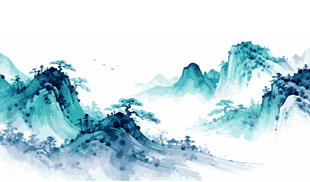 水墨山水意境图