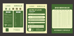 棋牌室设备赔偿表游戏机档位表