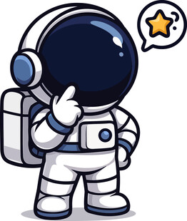 可爱宇航员思考瞬间