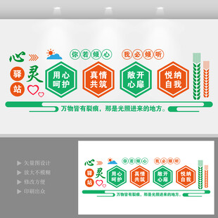 心灵驿站文化墙