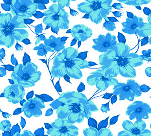 蓝色花卉图案背景