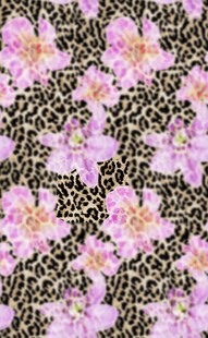 粉色花卉与豹纹图案背景