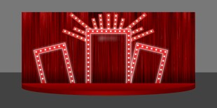 红色复古跑马灯美陈