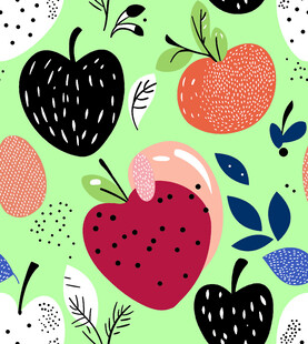 清新水果图案插画