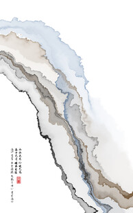 水墨山水抽象艺术画作