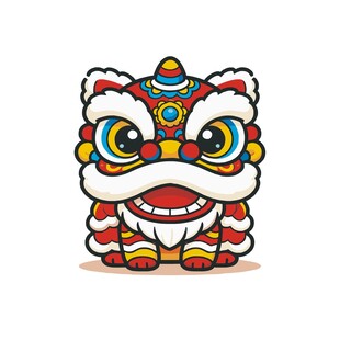 可爱卡通舞狮形象