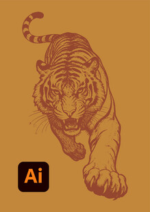 手绘老虎