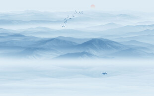 新中式水墨山水画