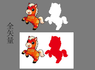 马年卡通形象设计素材过年