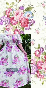 花卉图案复古连衣裙