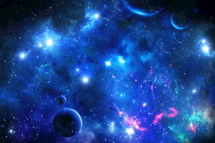 蓝色星空背景墙