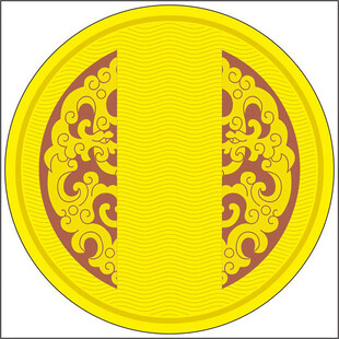 圆形黄底花纹传统图案