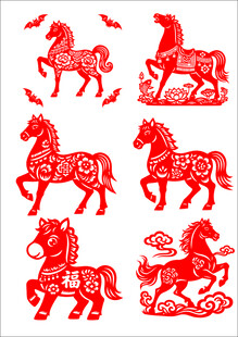 马年剪纸