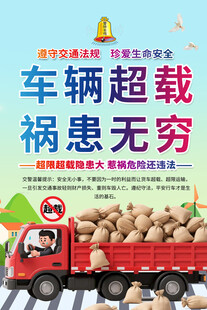 车辆超载警示海报
