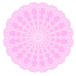 圆形粉色蕾丝花纹图案