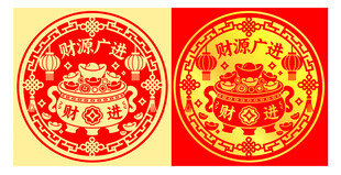 传统喜庆圆形装饰图案