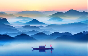 意境水墨山水画