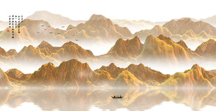 新中式水墨山水画