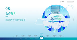 蓝色科技握手科技圆