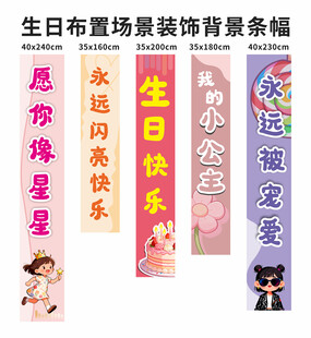 生日布置横幅装饰素材图
