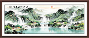 八方聚财山水画