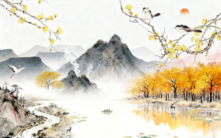 大气 中式意境山水 TIF分层