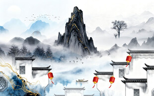 高端 新款简约山水 TIF分层