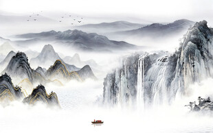 人气 新款简约山水 TIF分层