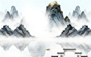 大气 爆款简约山水 TIF分层