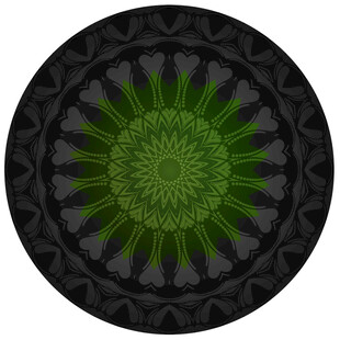 圆形灰绿色花纹图案
