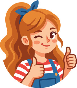 微笑女孩竖大拇指点赞