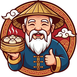 中式面点师傅竖大拇指