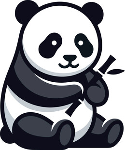 坐着吃竹子的可爱熊猫