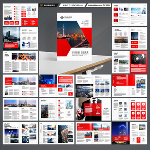 红色企业宣传册