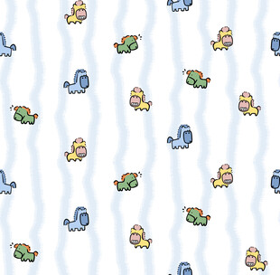 卡通动物图案婴儿床品布料